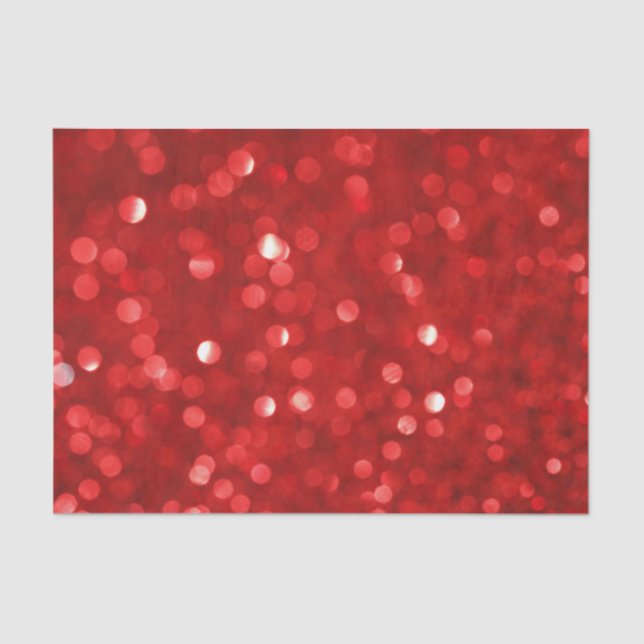 Red Bokeh Glitzer Pattern Seidenpapier (Vorderseite)