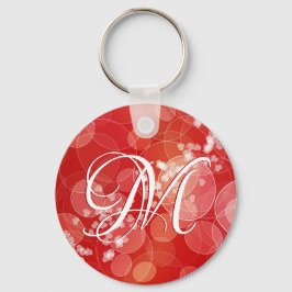 Red Bokeh Valentine's Hearts Geschenk. Text Schlüsselanhänger