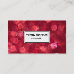 Red Bokeh White Panel Visitenkarte