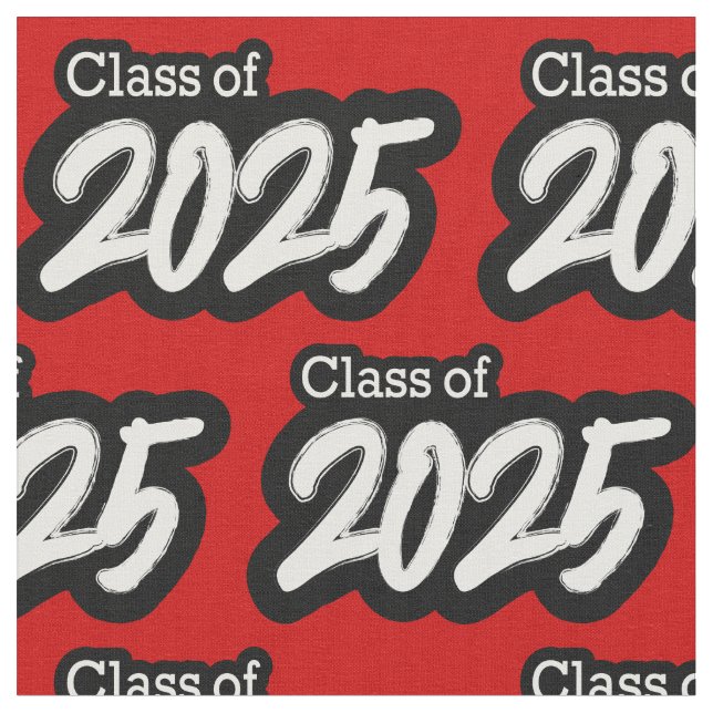 Red Bold Brush Class of 2025 Stoff (Nahaufnahme)
