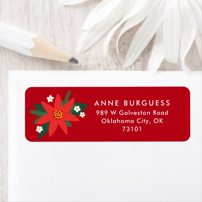 Red Bold Poinsettia Weihnachtsbrief (Insitu)
