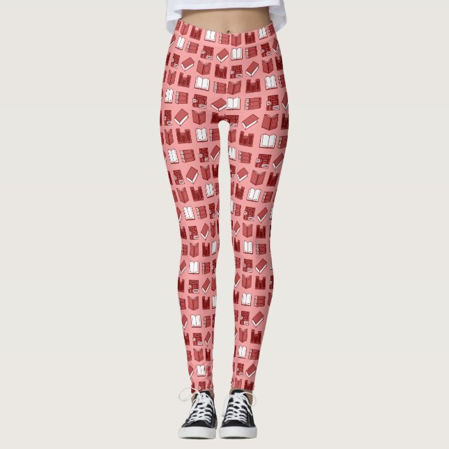 Red Book Reading and Writing Pattern Leggings (Vorderseite)