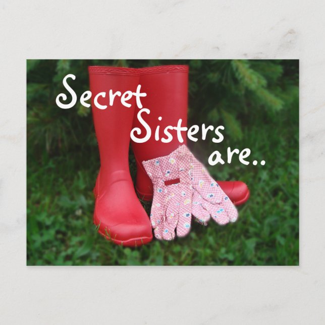 Red Boots Secret Sister Postcard - oder zu jedem A Postkarte (Vorderseite)