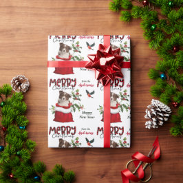 Red Border Collie Welpe in Christmas Geschenktasch Geschenkpapier