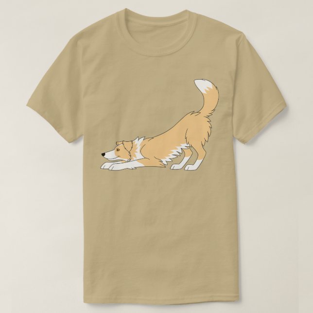Red Border Collie Yoga T-Shirt (Design vorne)