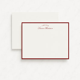 Red Border Elegante Moderne Stationery Note Card Einladung