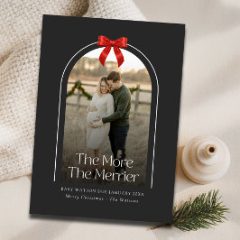 Red Bow Arch Foto Weihnachtsschwangerschaft Ankündigung