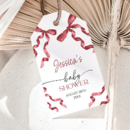 Red Bow Baby Dusche Geschenkanhänger
