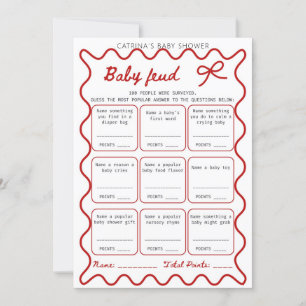 Red Bow Baby Showroom - Bearbeitbarer Name, 12x18 Einladung