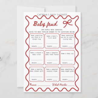 Red Bow Baby Showroom - Bearbeitbarer Name, 12x18 Einladung
