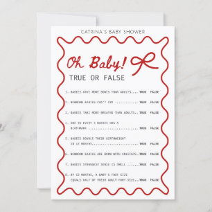 Red Bow Baby Showroom - Bearbeitbarer Name, 12x18 Einladung