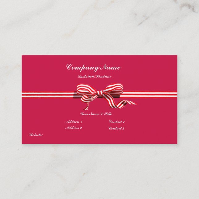 Red Bow Business Cards Visitenkarte (Vorderseite)