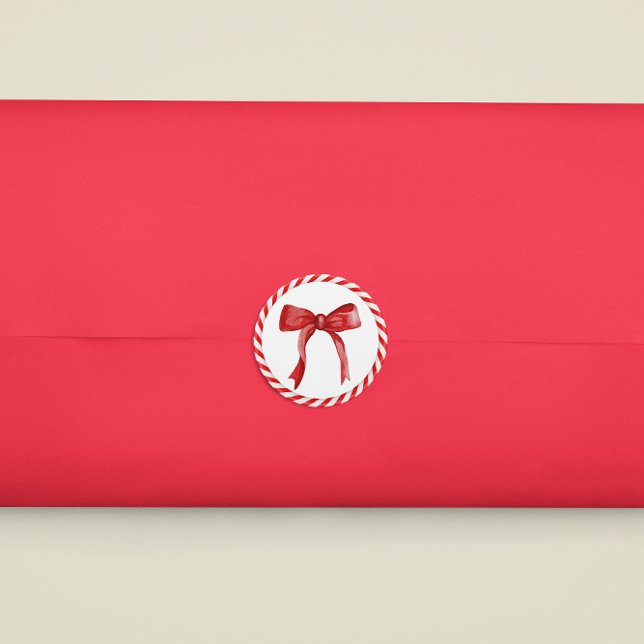 Red Bow Candy Cane Weihnachtsgeschenke Sticker (Von Creator hochgeladen)
