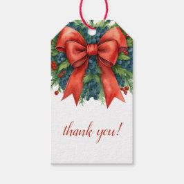 Red Bow Christmas Baby Shower Geschenkanhänger