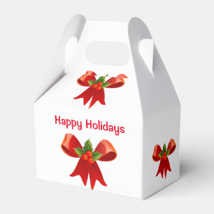 Red Bow Christmas Favor Box Geschenkschachtel
