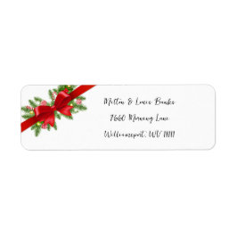 Red Bow Christmas Mailadresse Labels