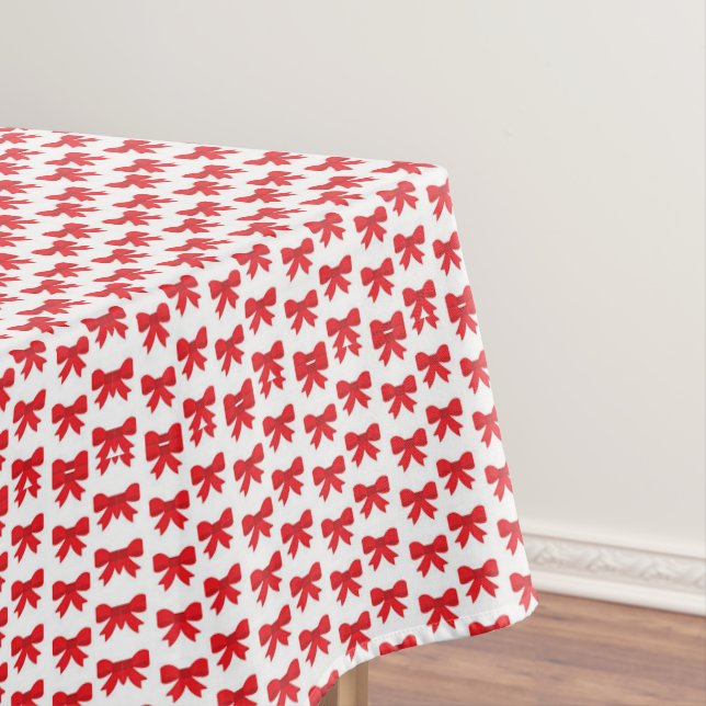 Red Bow Christmas Tableclout Tischdecke (Beispiel)