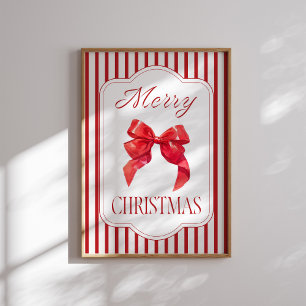 Red Bow Frohe Weihnachts-Weihnachtsgebäck Poster