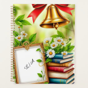 Red Bow, Golden Bell und dekorative Elemente Planer
