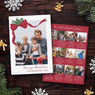 Red Bow & Green Year in Review Frohe Weihnachten