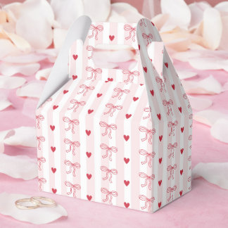 Red Bow Hearts Valentines Baby Shower Geschenkschachtel