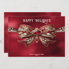 Red Bow Holiday Card Feiertagskarte