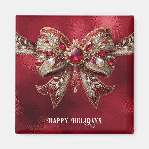 Red Bow Holiday Magnet