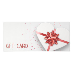 Red Bow Lovely White Heart Geschenkboxen Gift Card Werbekarte