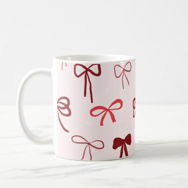 Red Bow Minimalist Mug Kaffeetasse (Links)