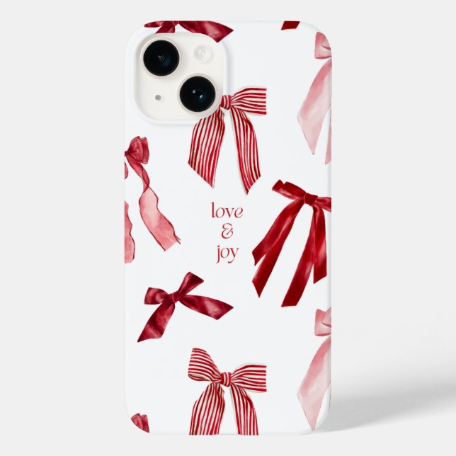 Red Bow Watercolor iPhone Case (Rückseite)