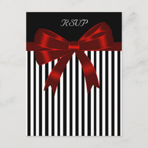 Red Bow Wedding RSVP Card