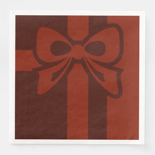Red Bow - Weihnachten - Paper Napkin Serviette (Vorderseite)