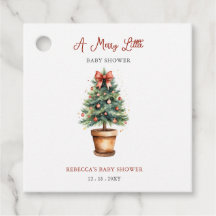 Red Bow Weihnachtsbaum Merry Little Baby Shower