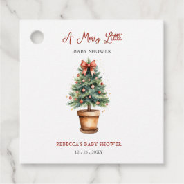 Red Bow Weihnachtsbaum Merry Little Baby Shower Geschenkanhänger