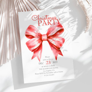 Red Bow Weihnachtsfeiertag Party Einladung