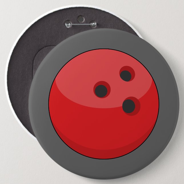 Red Bowling Ball Button (Vorne & Hinten)