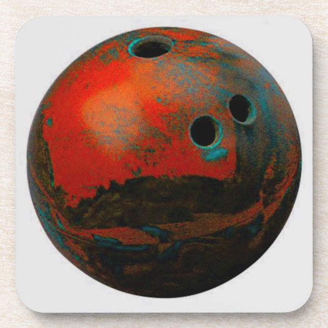 Red Bowling Ball Customize It Getränkeuntersetzer (Vorderseite)