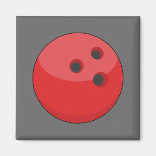 Red Bowling Ball Magnet