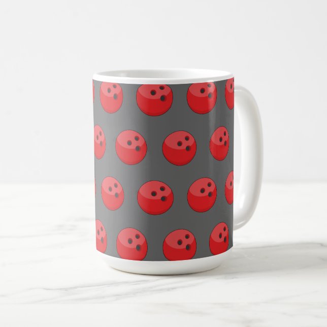 Red Bowling Ball Pattern Kaffeetasse (VorderseiteRechts)