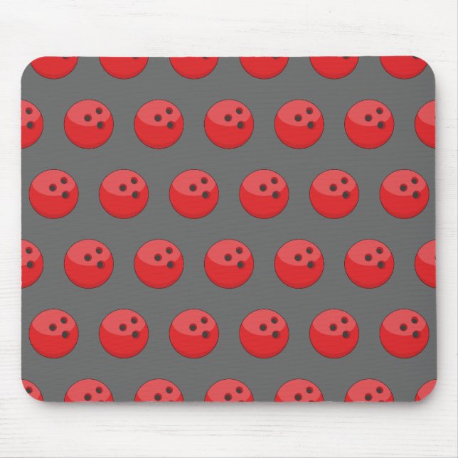 Red Bowling Ball Pattern Mousepad (Vorne)