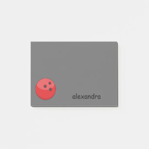 Red Bowling Ball personalize Post-it Klebezettel