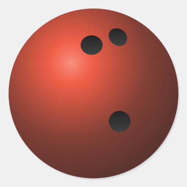 Red Bowling Ball Runder Aufkleber (Vorderseite)