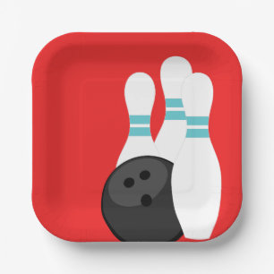 Red Bowling Party Paper Teller