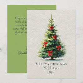Red Bows Merry Christmas Tree Feiertagskarte
