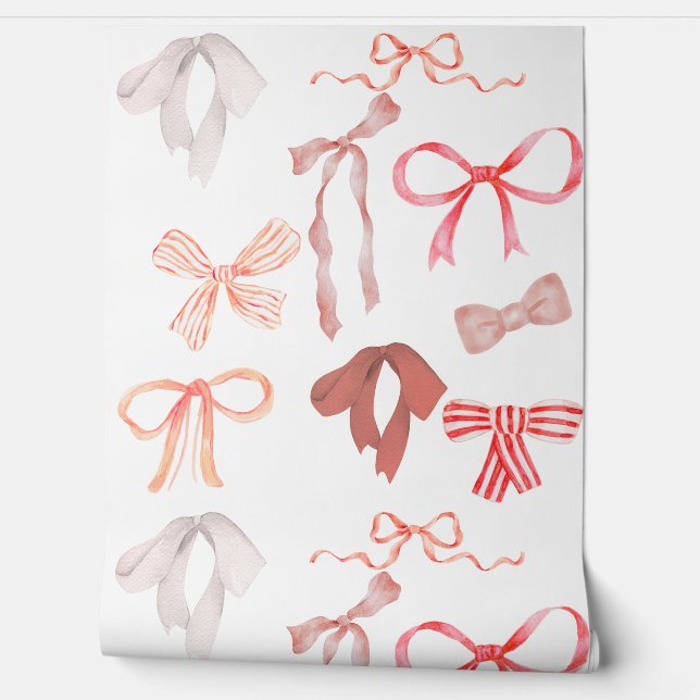 Red Bows Wallpaper Tapete (Abrollen)