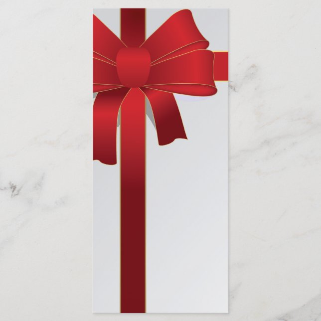 Red Bows Winter Wedding Program Programm (Vorderseite)