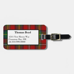 Red Boyd Tartan Karierte Gepäckmarke Gepäckanhänger
