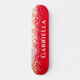 Red Brass Gold Imitate Glitzer Ästhetischer Indivi Skateboard