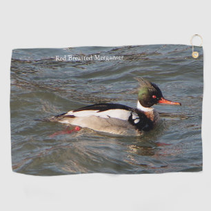 Red Breasting Merganser Golf Handtuch