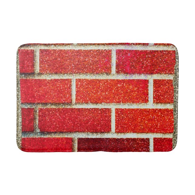 Red Brick & Glitzer Holiday Party Modernes Glam Ch Badematte (Vorderseite)